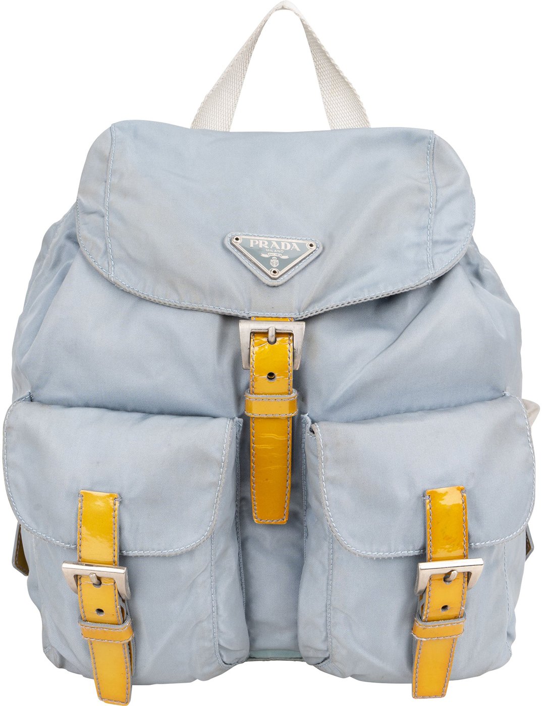 Prada Blue Nylon Triangle Backpack