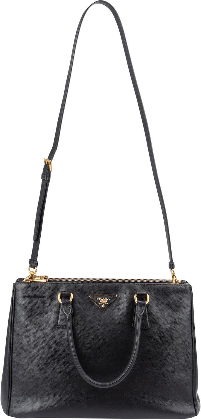 Prada Black Saffiano Leather Galleria Handbag
