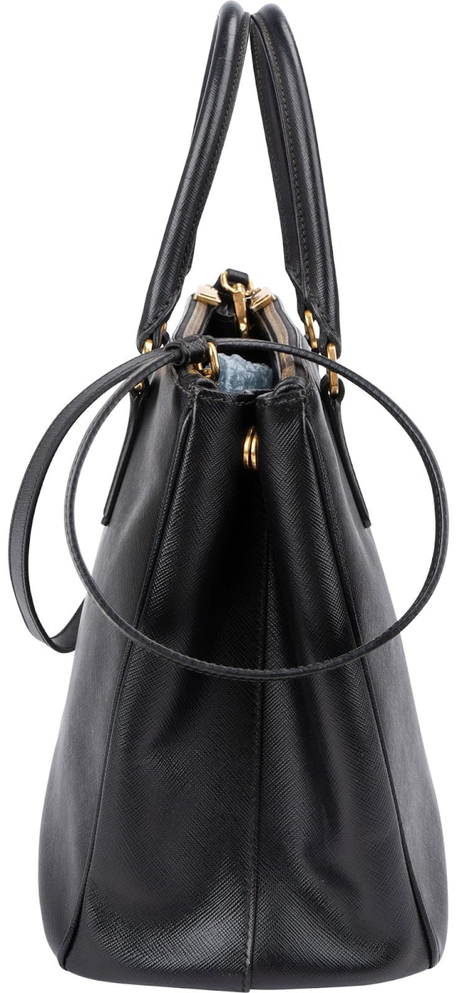 Prada Black Saffiano Leather Galleria Handbag