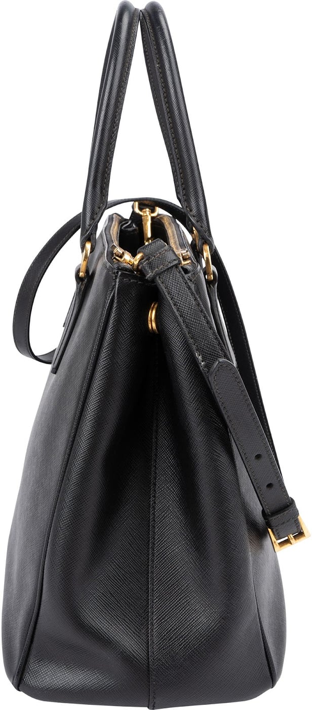 Prada Black Saffiano Leather Galleria Handbag