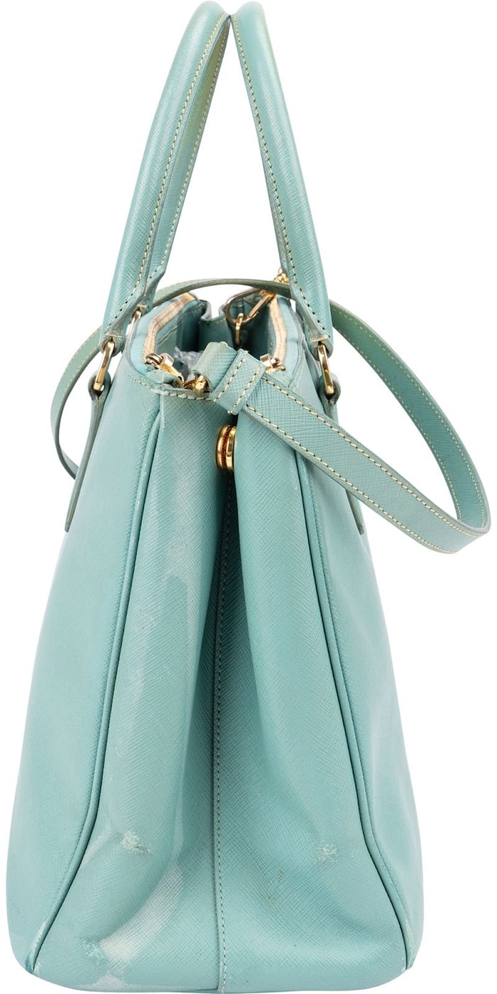 Prada Turquoise Saffiano Leather Galleria Handbag