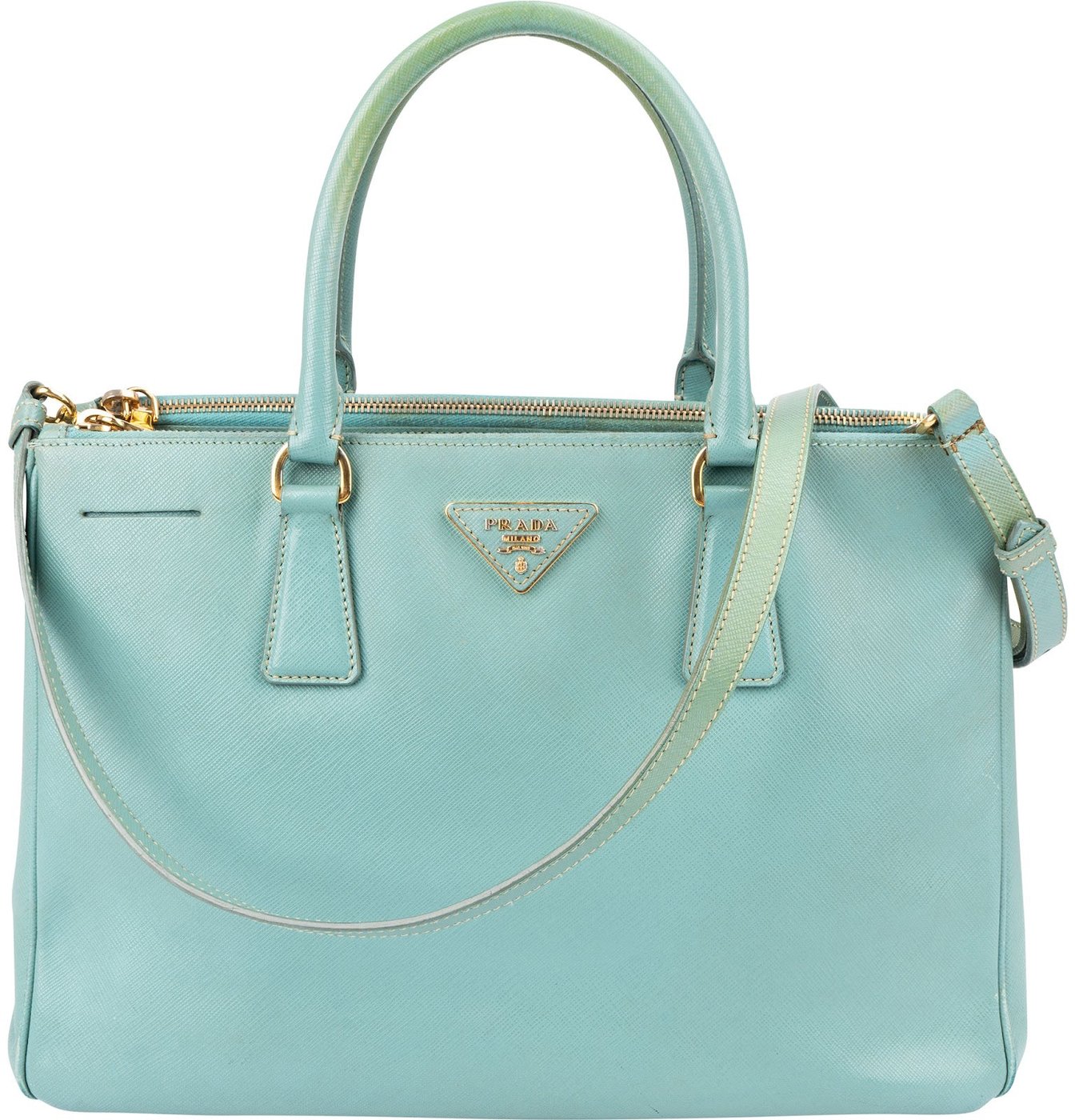 Prada Turquoise Saffiano Leather Galleria Handbag