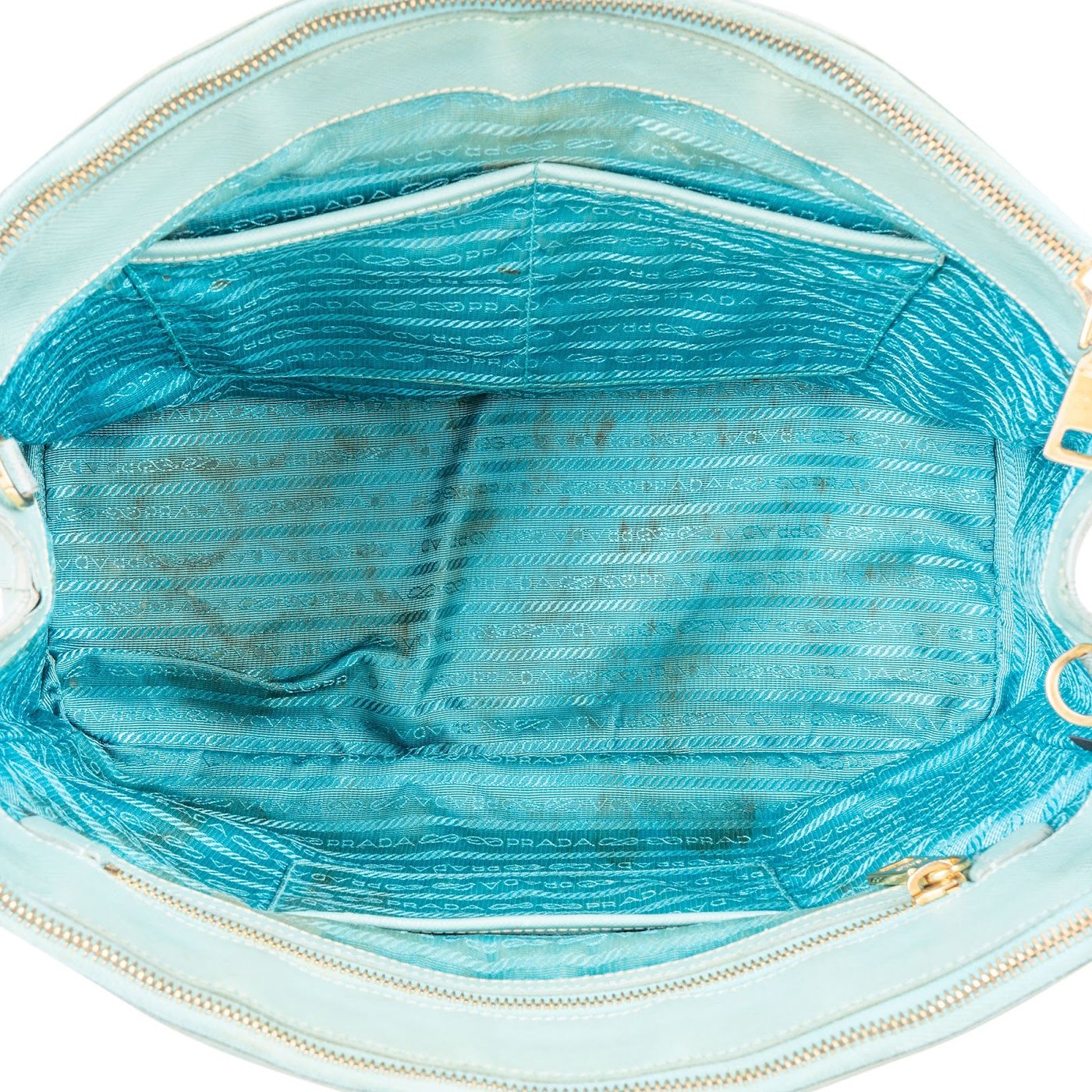 Prada Turquoise Saffiano Leather Galleria Handbag