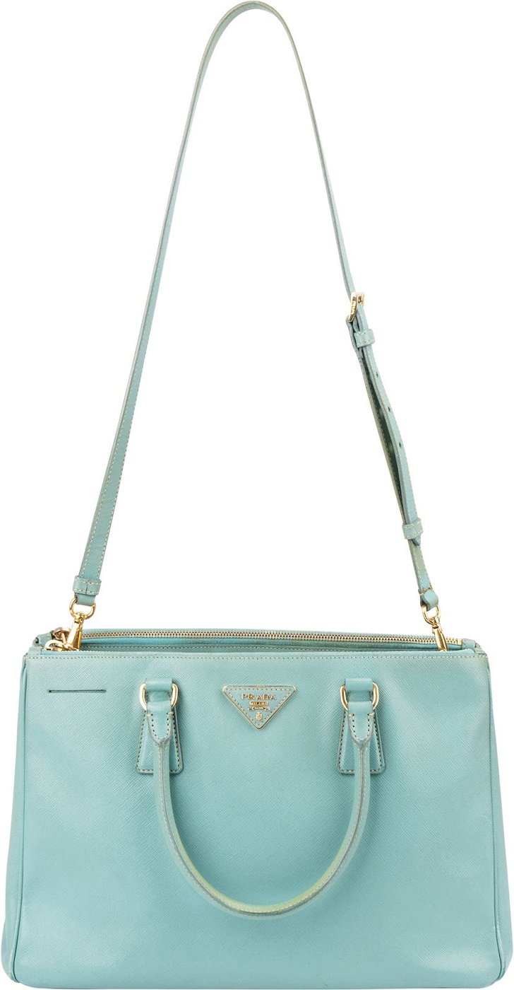Prada Turquoise Saffiano Leather Galleria Handbag