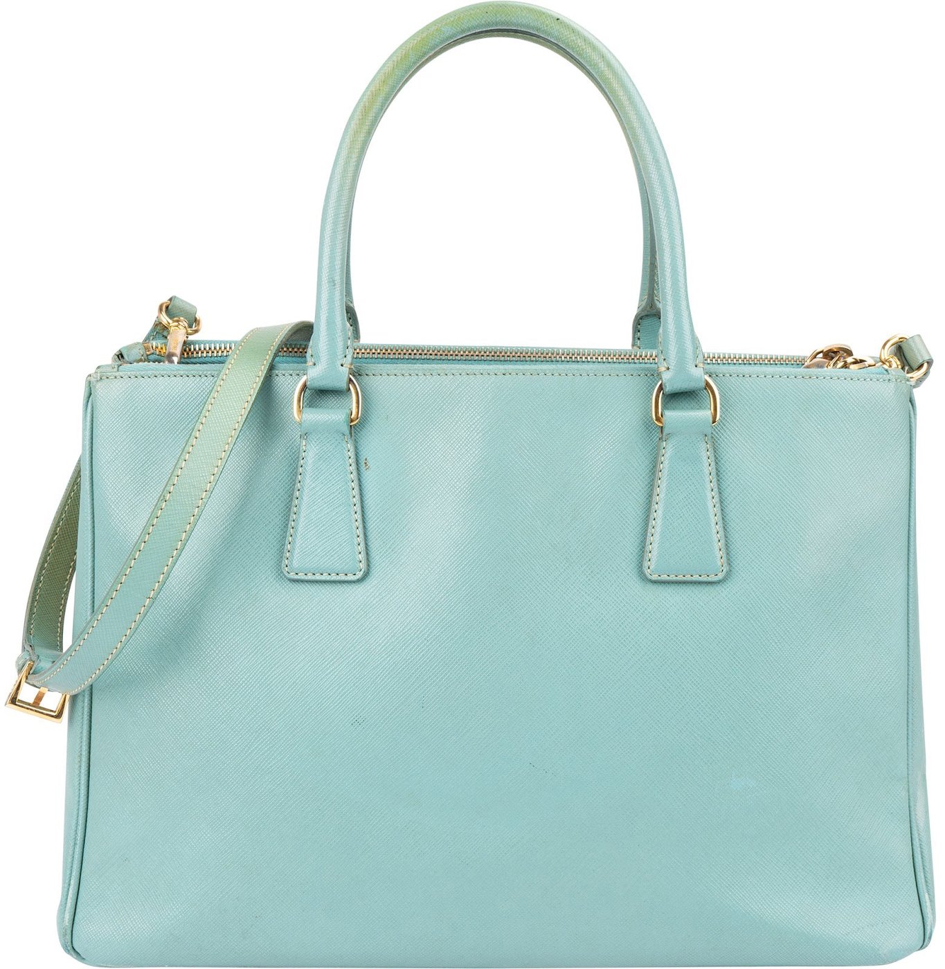 Prada Turquoise Saffiano Leather Galleria Handbag