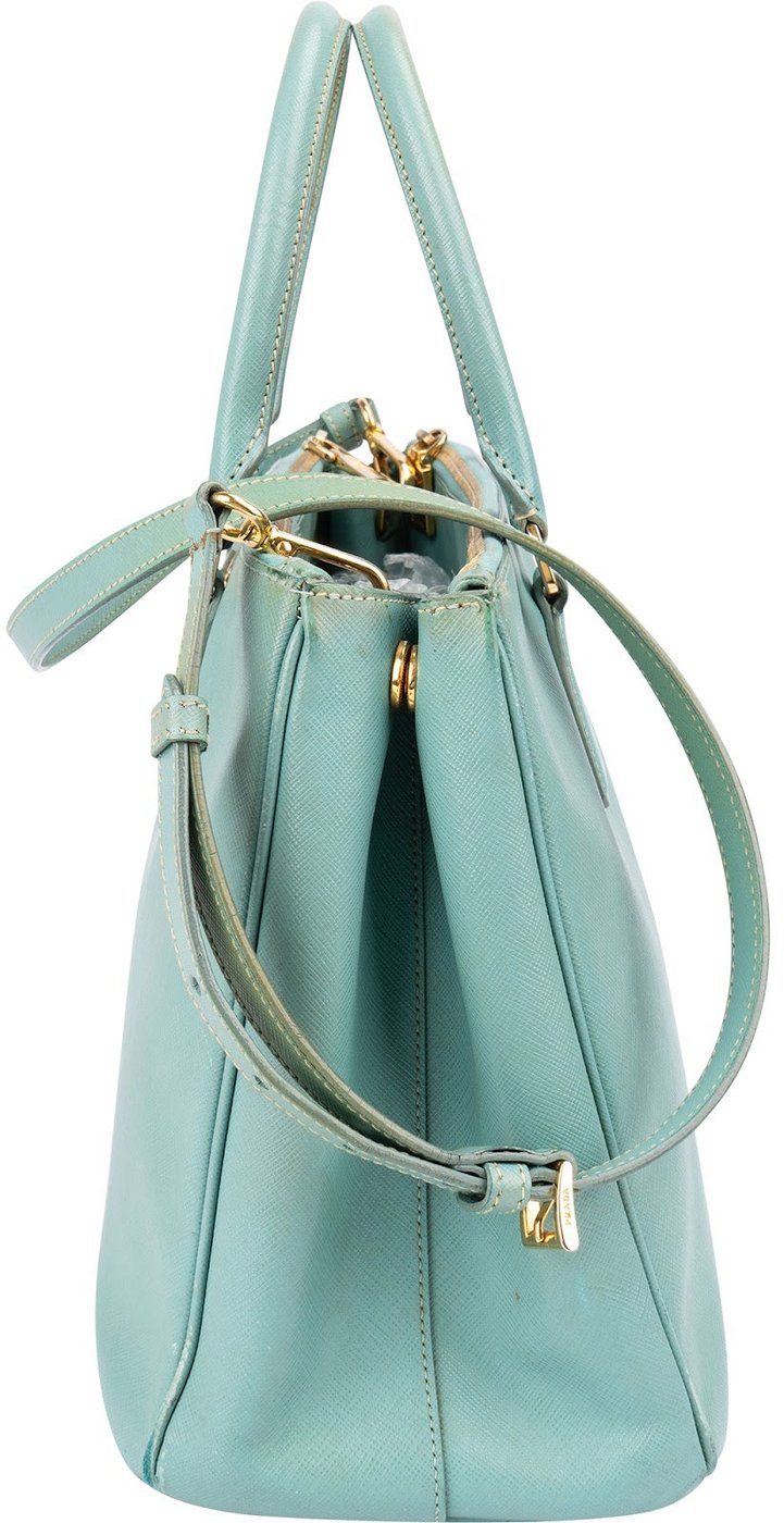 Prada Turquoise Saffiano Leather Galleria Handbag