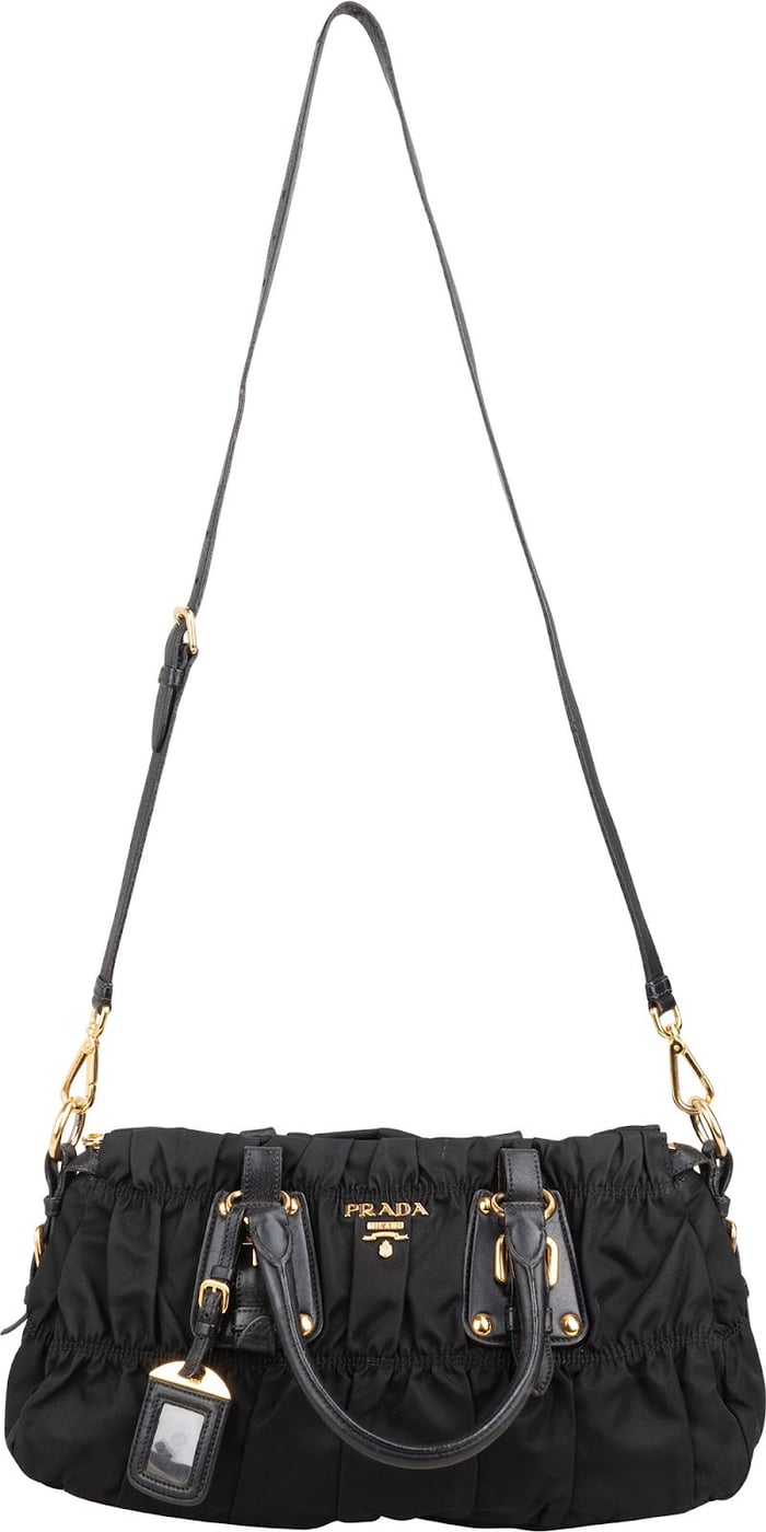 Prada Black Tessuto Gaufre Satchel Handbag