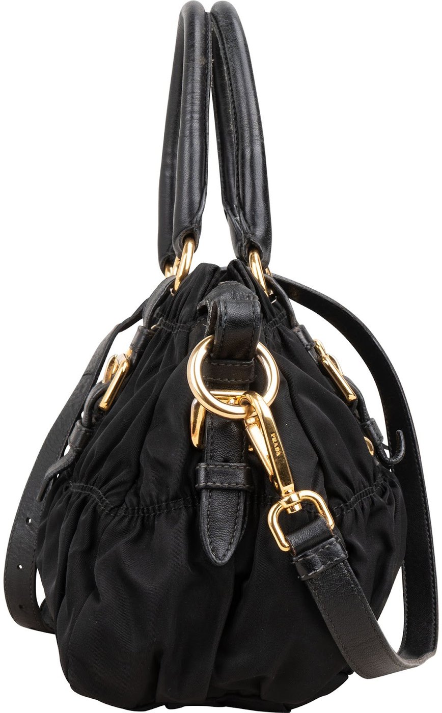 Prada Black Tessuto Gaufre Satchel Handbag