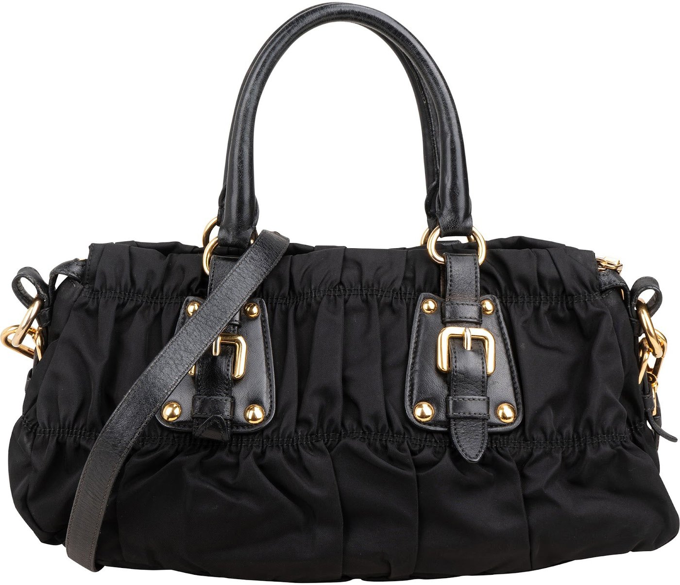 Prada Black Tessuto Gaufre Satchel Handbag