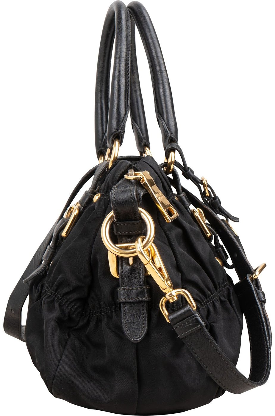 Prada Black Tessuto Gaufre Satchel Handbag