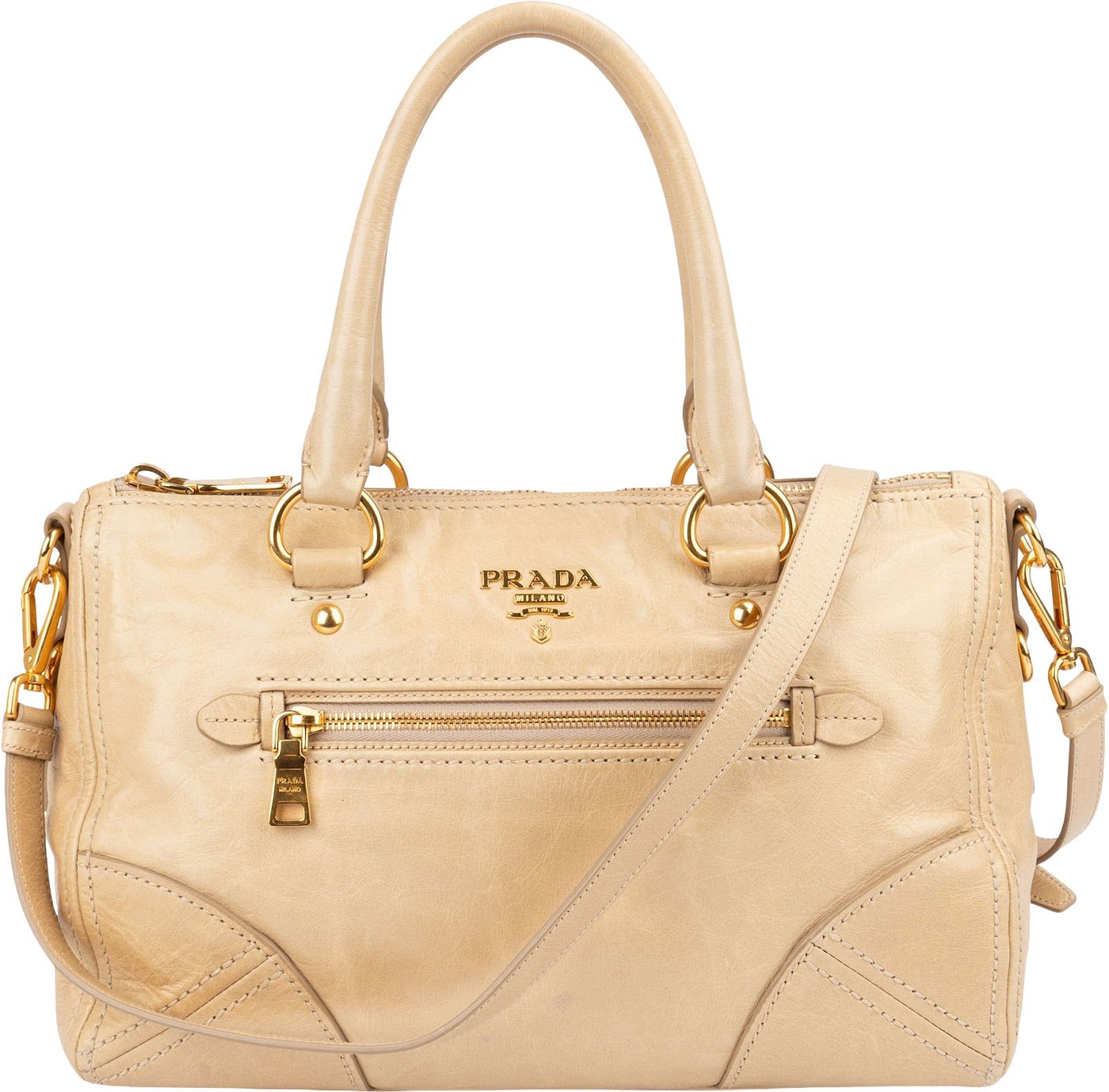 Prada Vitello Shine Bauletto Handbag
