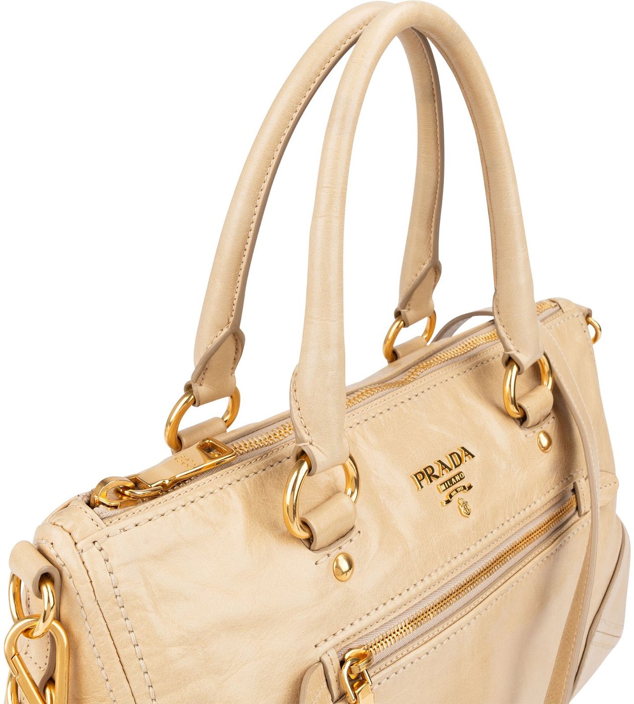 Prada Vitello Shine Bauletto Handbag