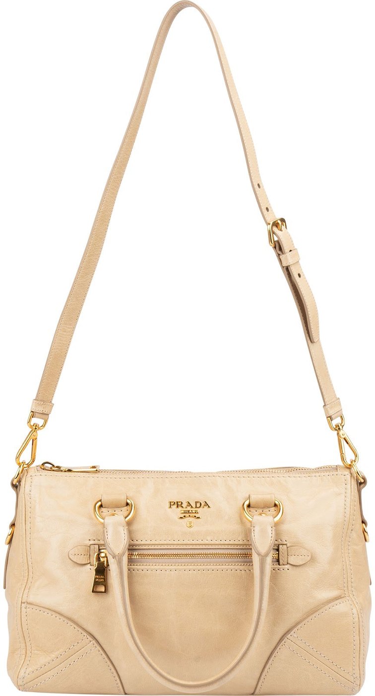 Prada Vitello Shine Bauletto Handbag