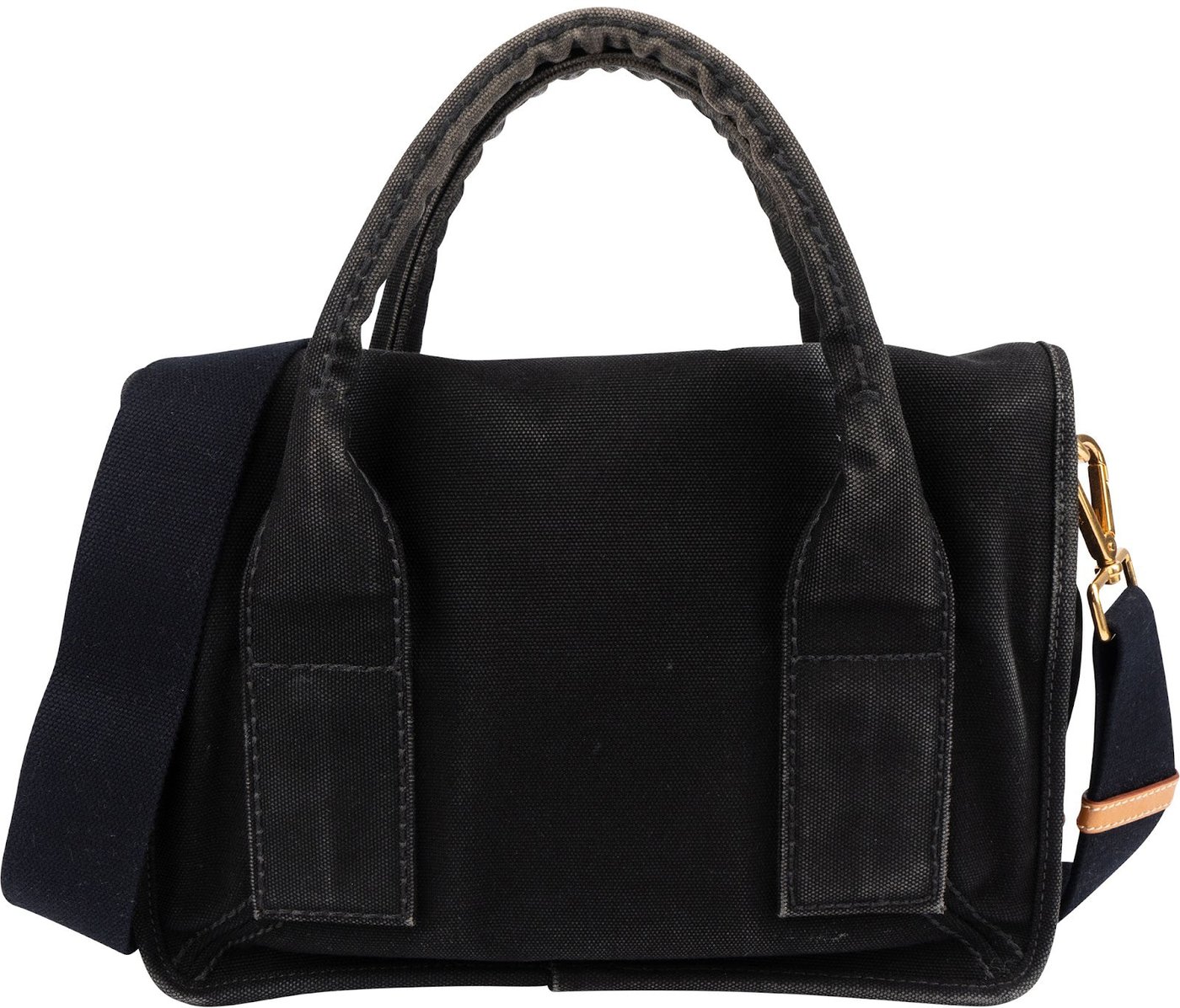 Prada Black Canapa Pattina Handbag