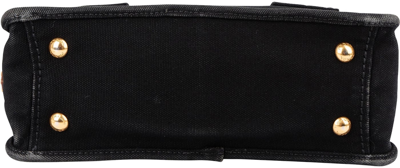 Prada Black Canapa Pattina Handbag