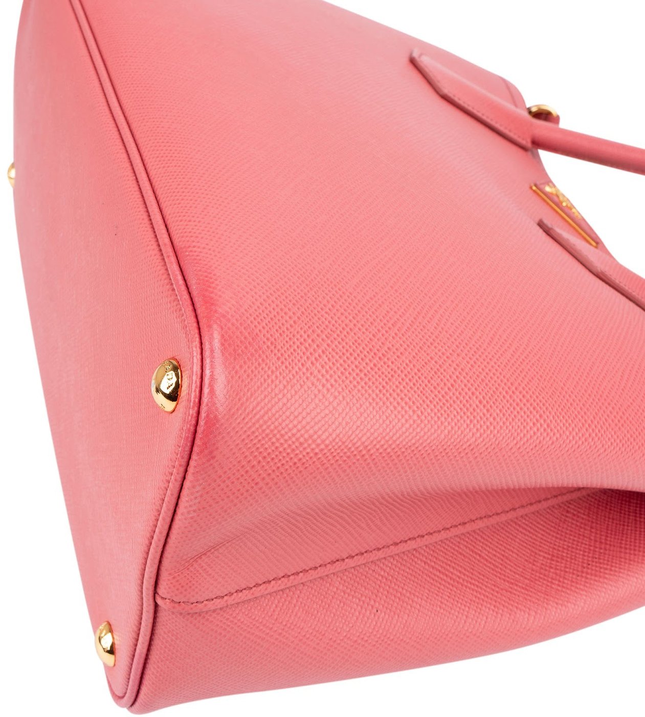 Prada Pink Saffiano Leather Double Handbag