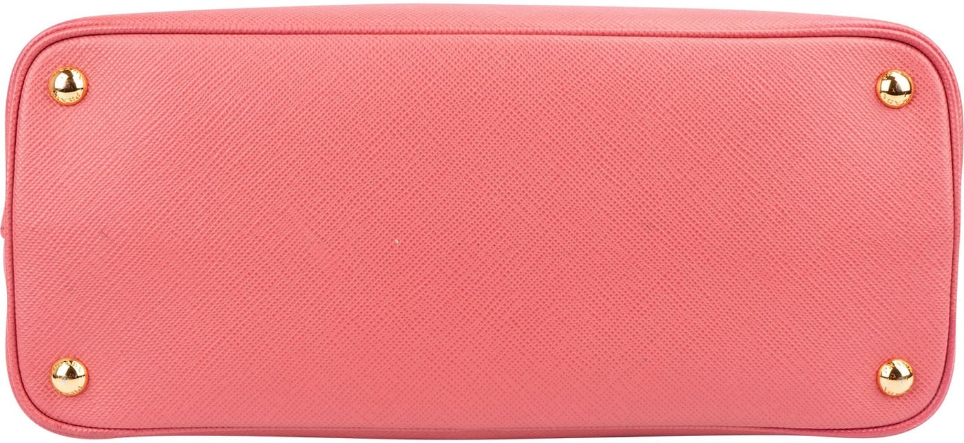 Prada Pink Saffiano Leather Double Handbag