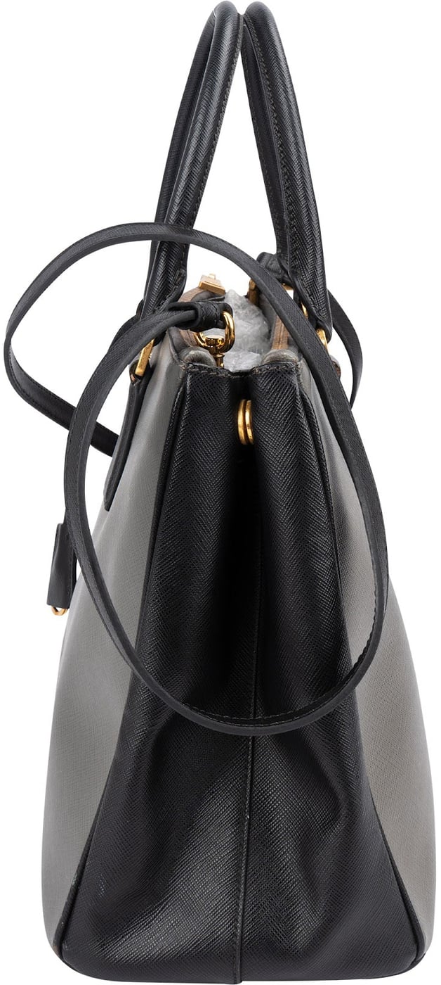 Prada Bicolor Saffiano Leather Galleria Handbag