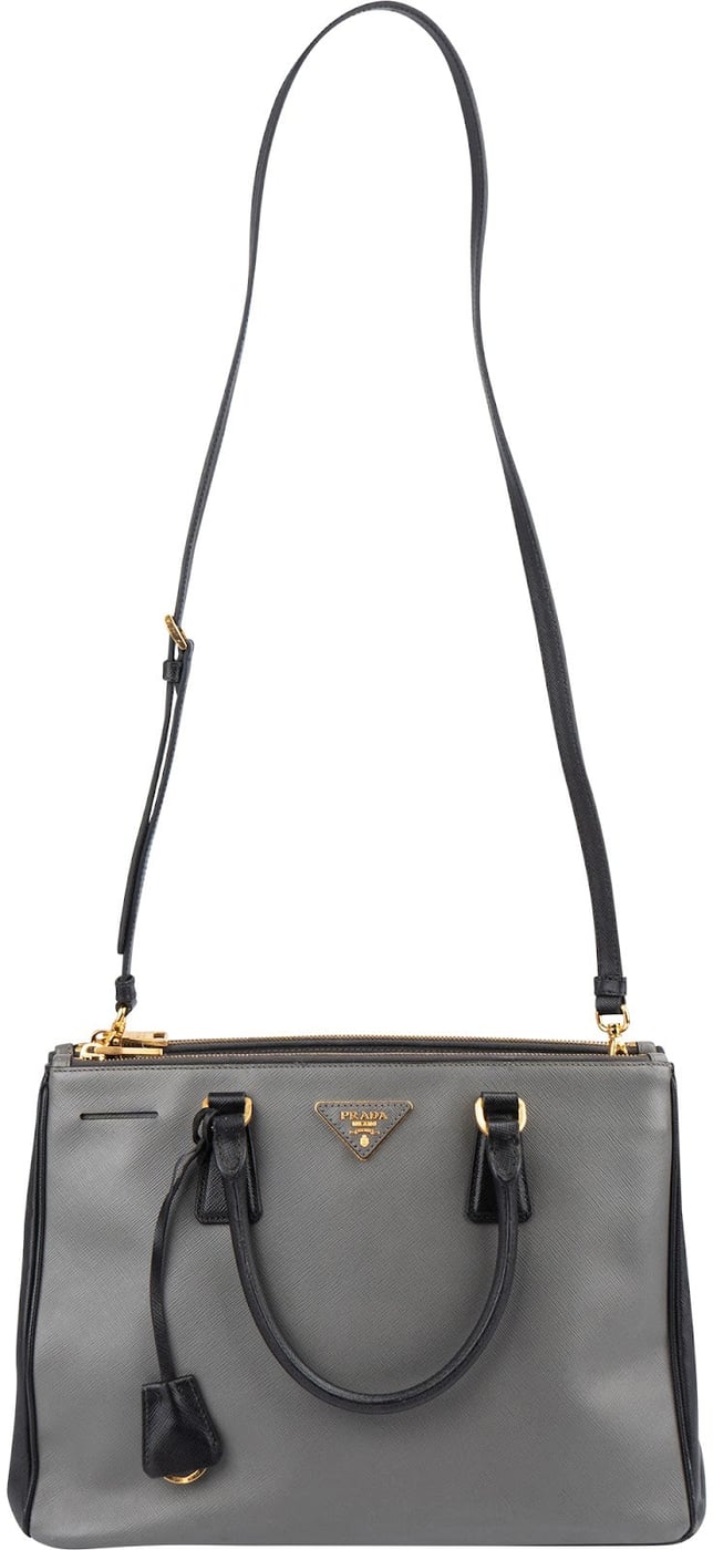 Prada Bicolor Saffiano Leather Galleria Handbag