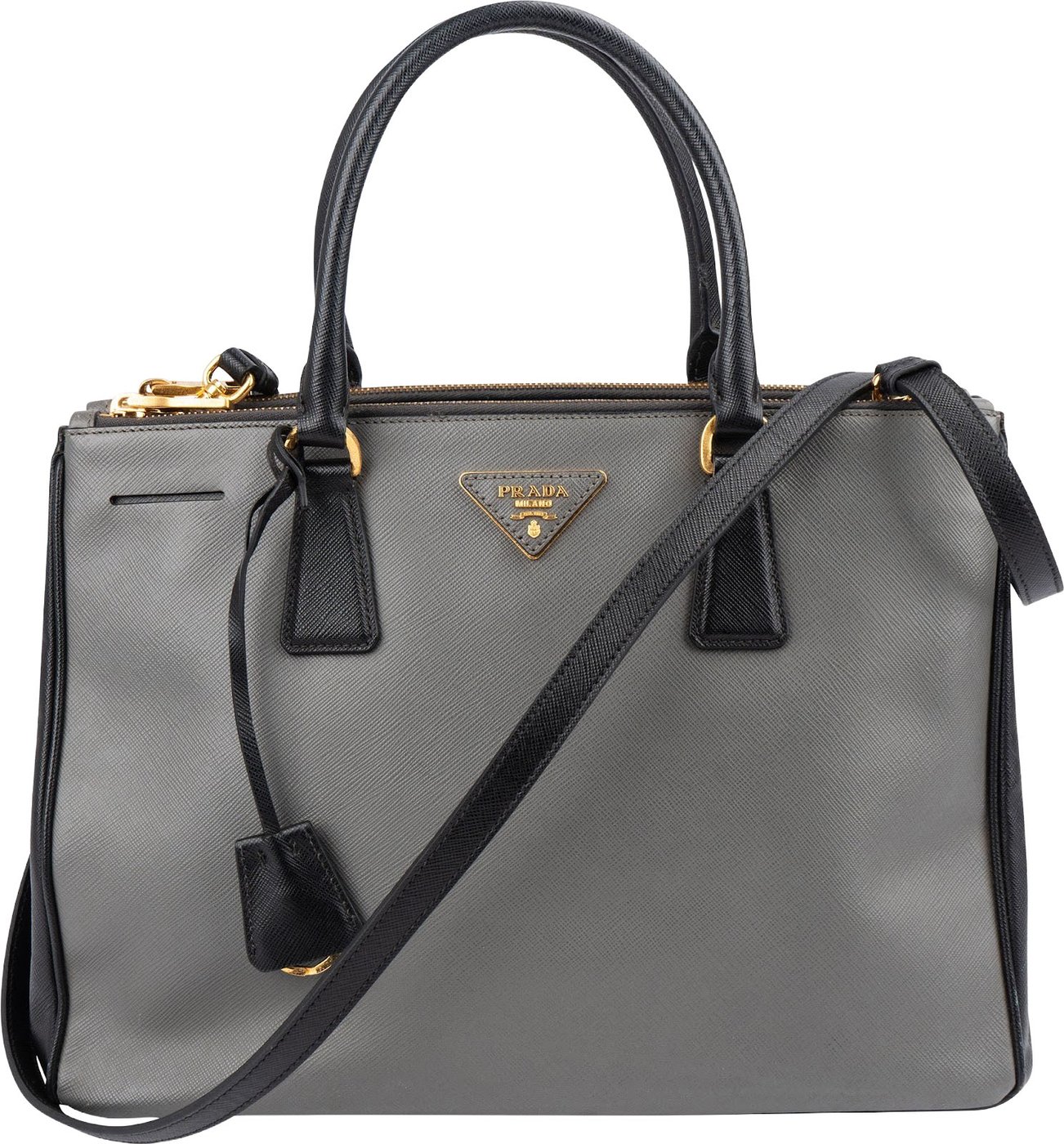 Prada Bicolor Saffiano Leather Galleria Handbag