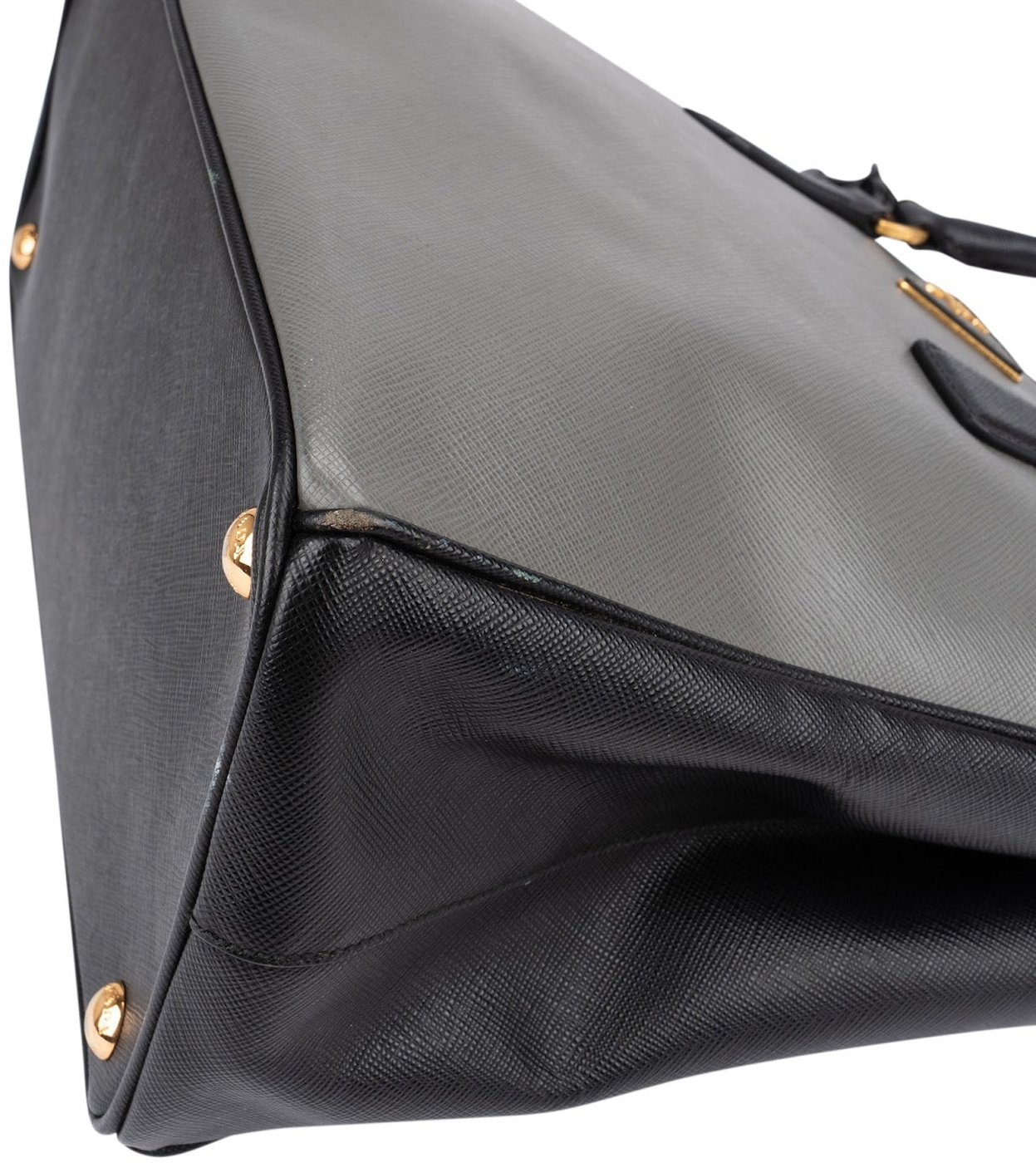 Prada Bicolor Saffiano Leather Galleria Handbag