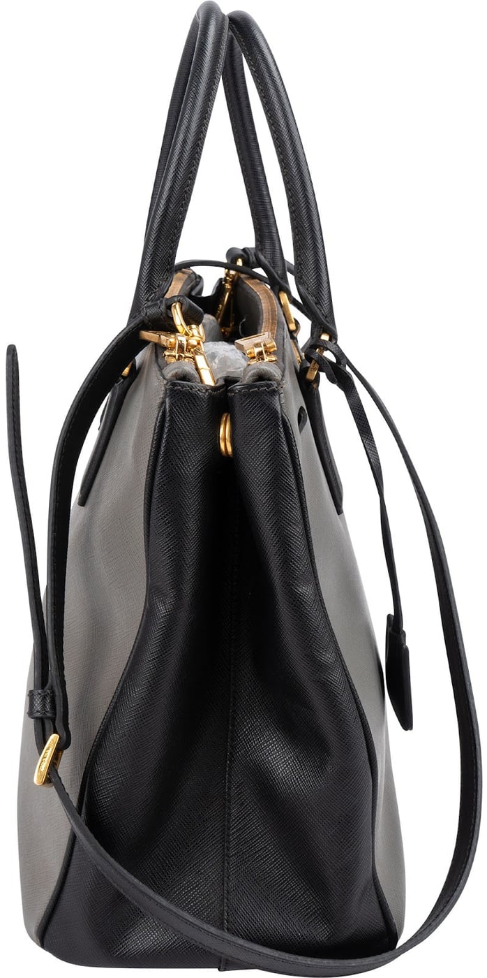 Prada Bicolor Saffiano Leather Galleria Handbag
