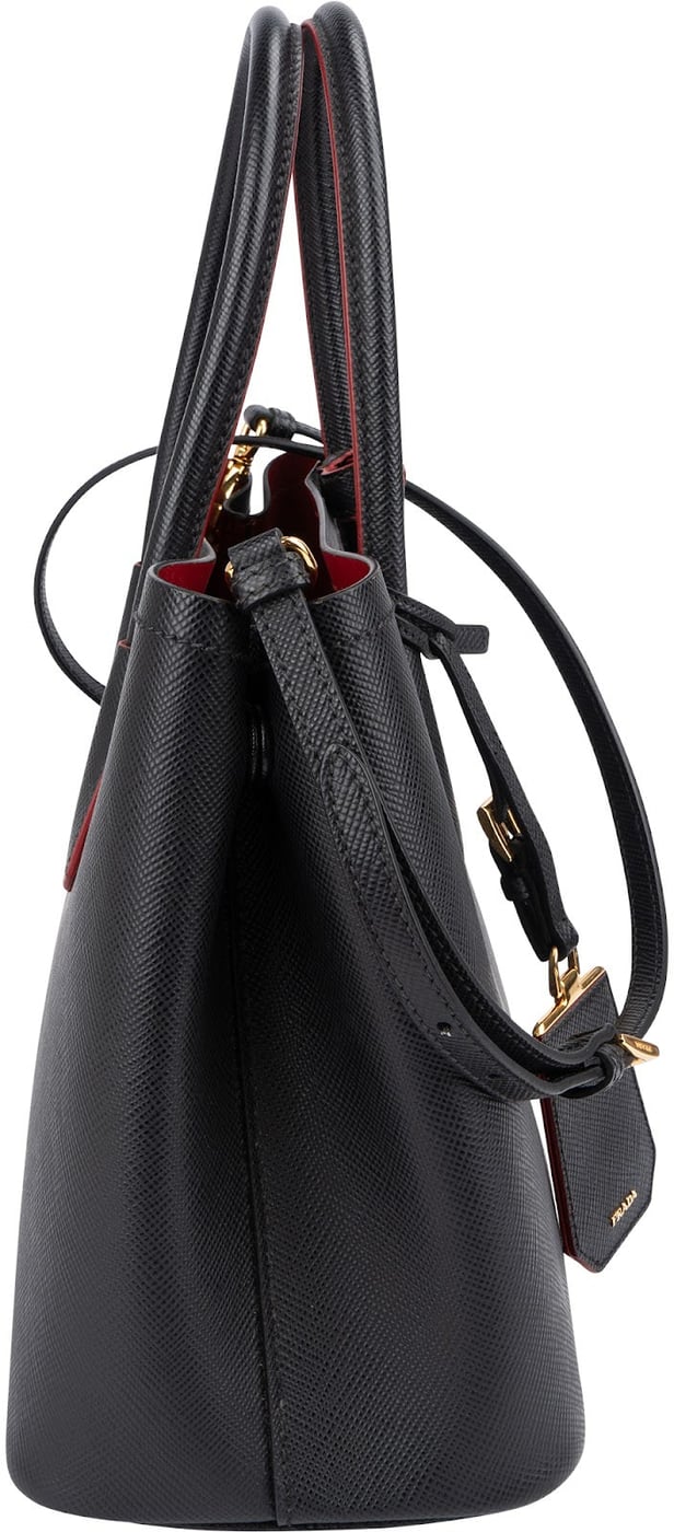 Prada Black Saffiano Leather Double Handbag