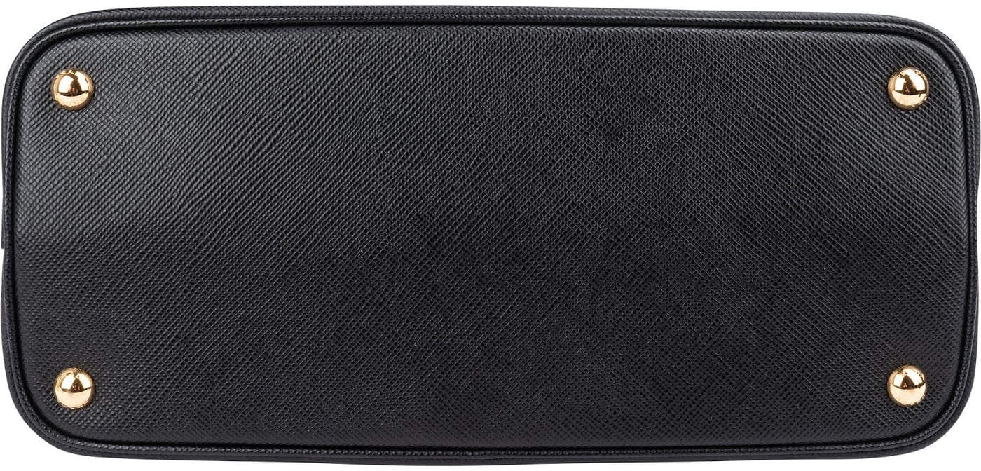 Prada Black Saffiano Leather Double Handbag