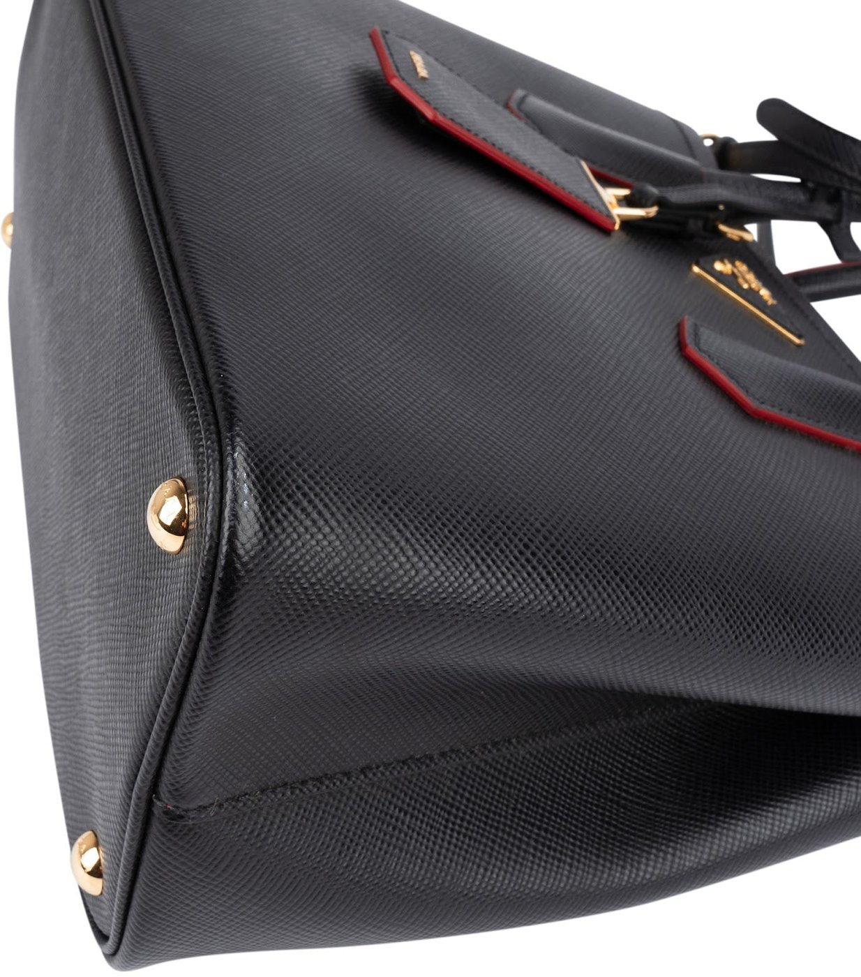 Prada Black Saffiano Leather Double Handbag