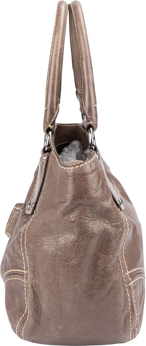 Prada Cervo Antik Stitching Hobo Shoulder Bag
