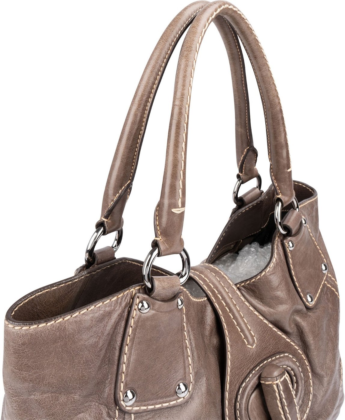 Prada Cervo Antik Stitching Hobo Shoulder Bag