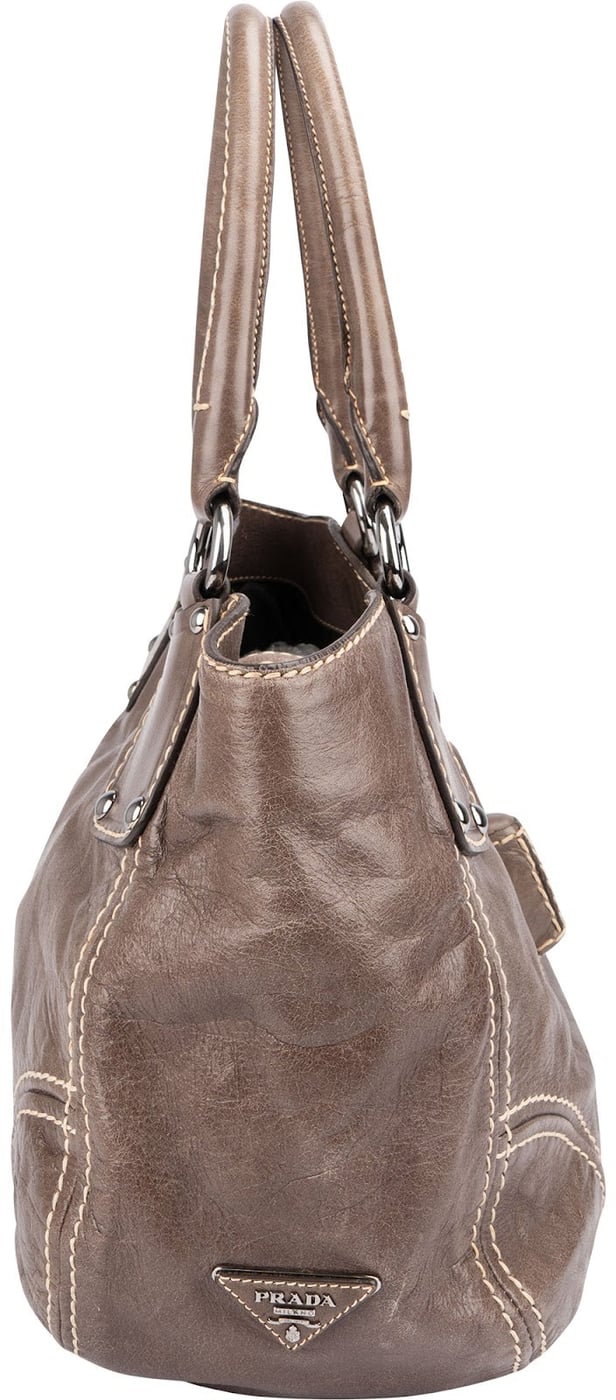 Prada Cervo Antik Stitching Hobo Shoulder Bag