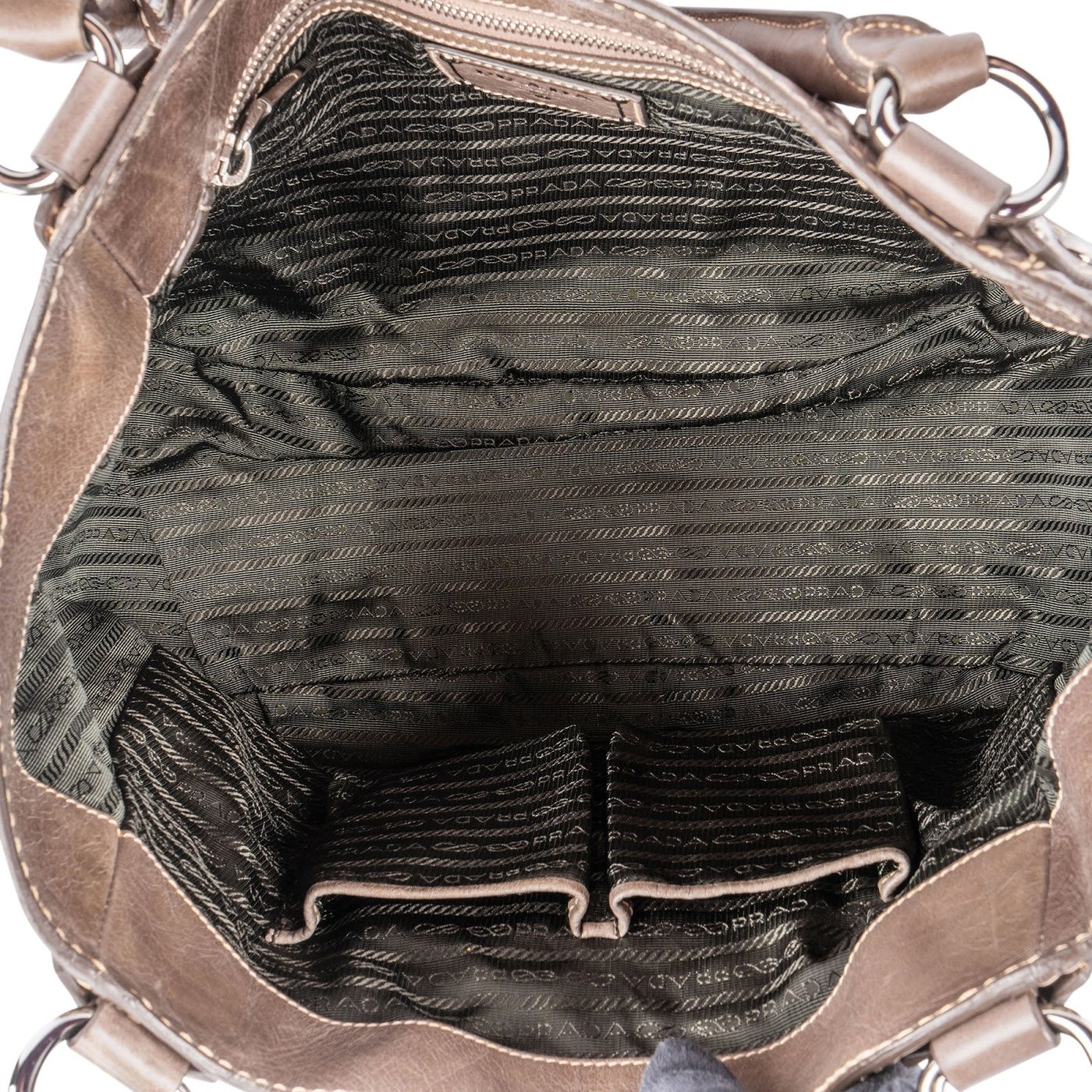 Prada Cervo Antik Stitching Hobo Shoulder Bag
