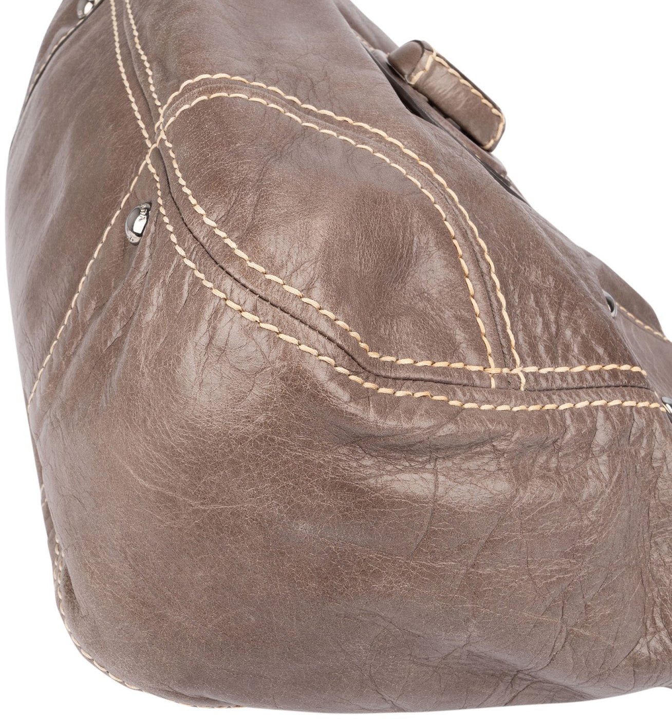 Prada Cervo Antik Stitching Hobo Shoulder Bag
