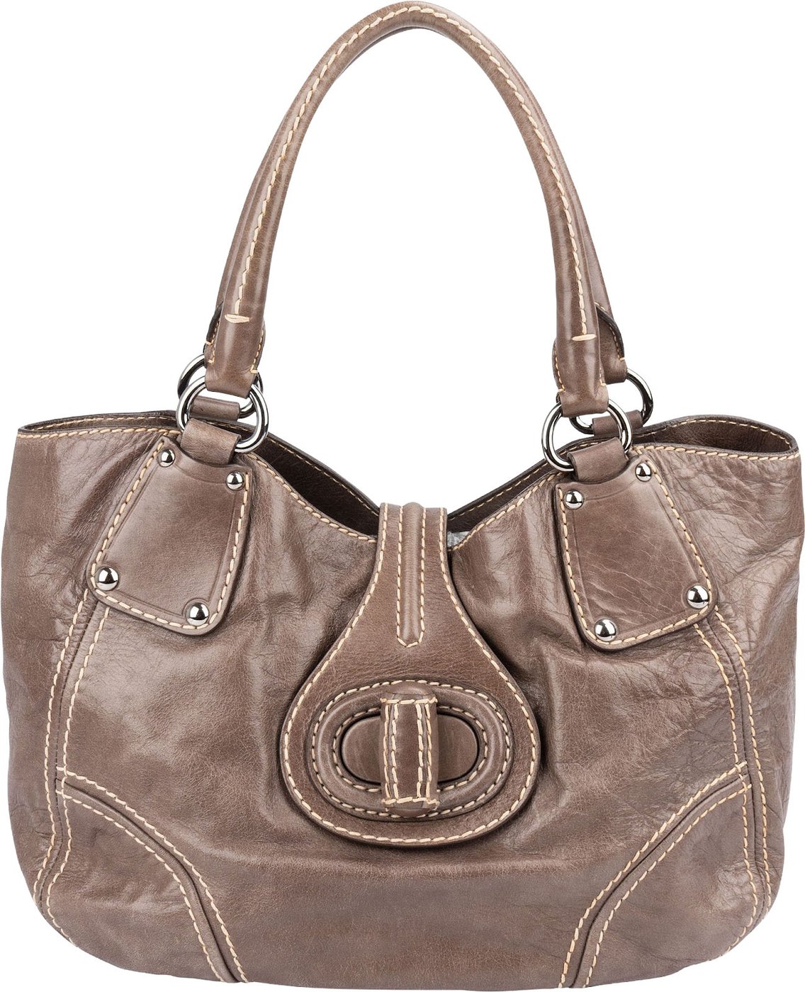 Prada Cervo Antik Stitching Hobo Shoulder Bag