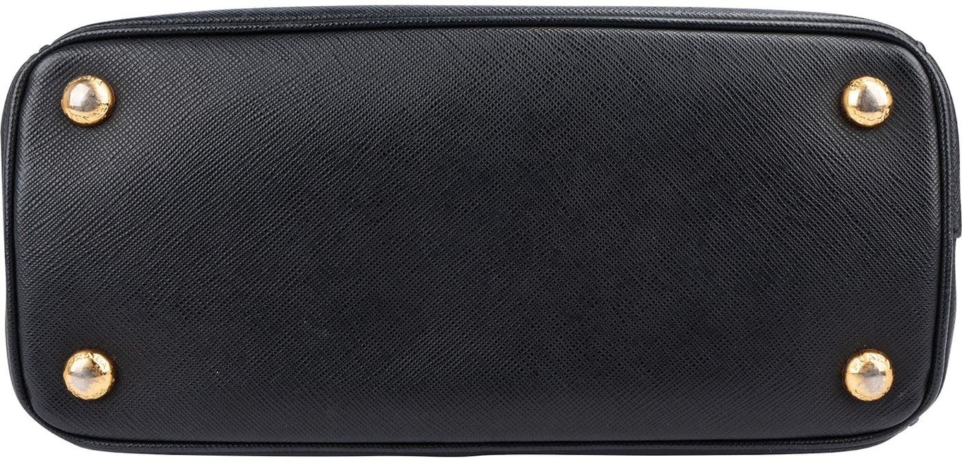 Prada Black Saffiano Leather Small Galleria Handbag