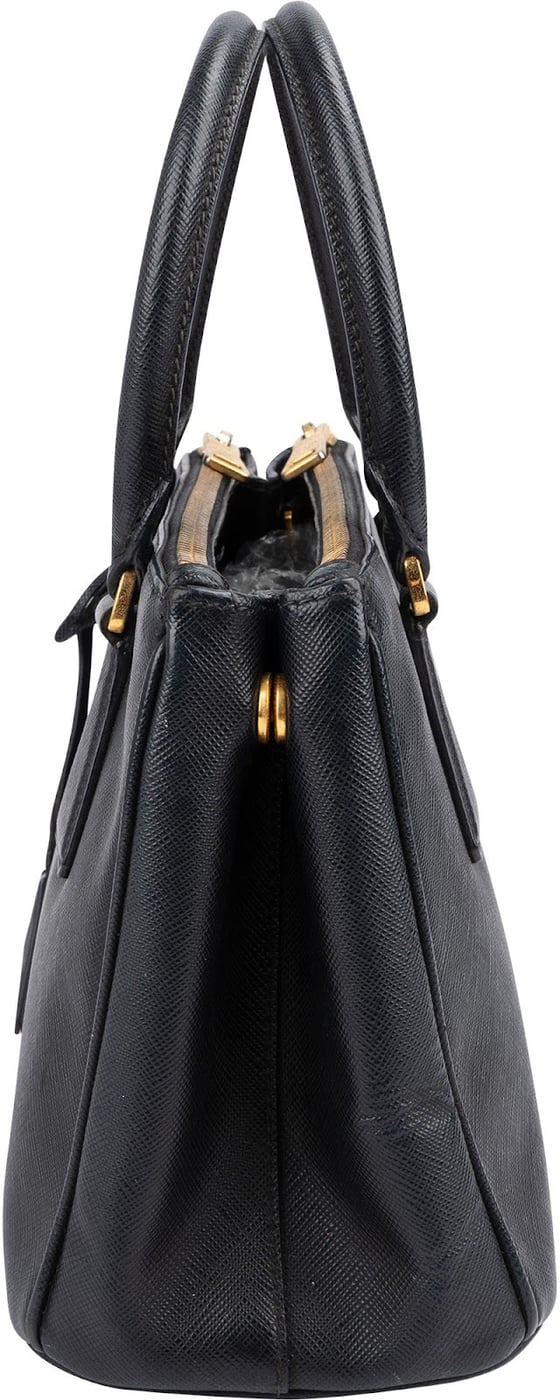 Prada Black Saffiano Leather Small Galleria Handbag