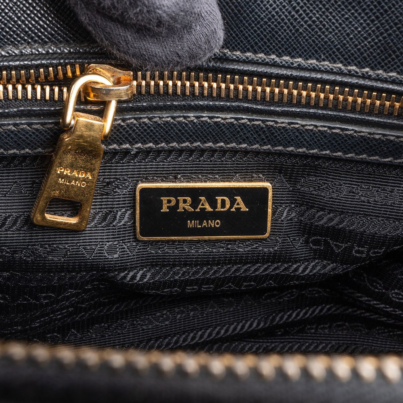 Prada Black Saffiano Leather Small Galleria Handbag
