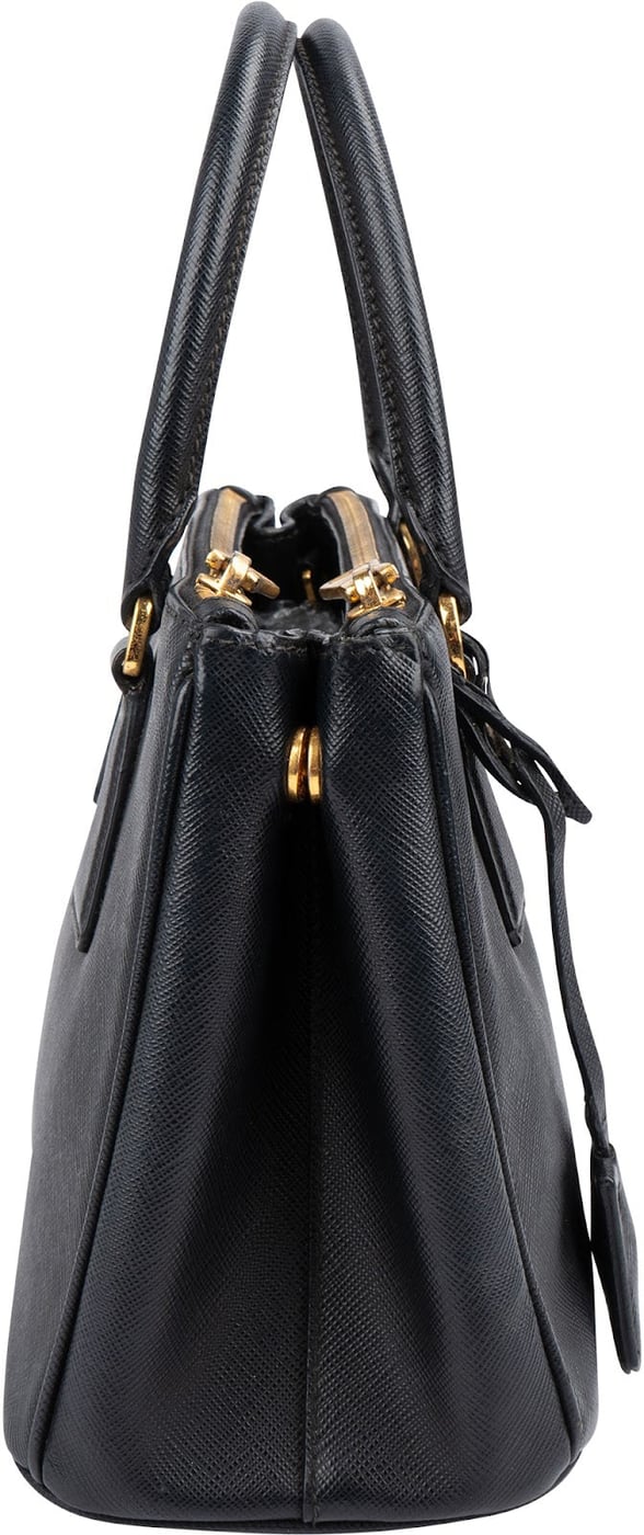 Prada Black Saffiano Leather Small Galleria Handbag