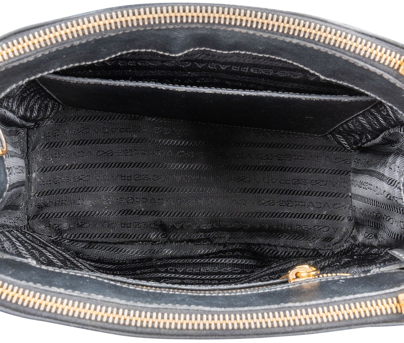 Prada Black Saffiano Leather Small Galleria Handbag