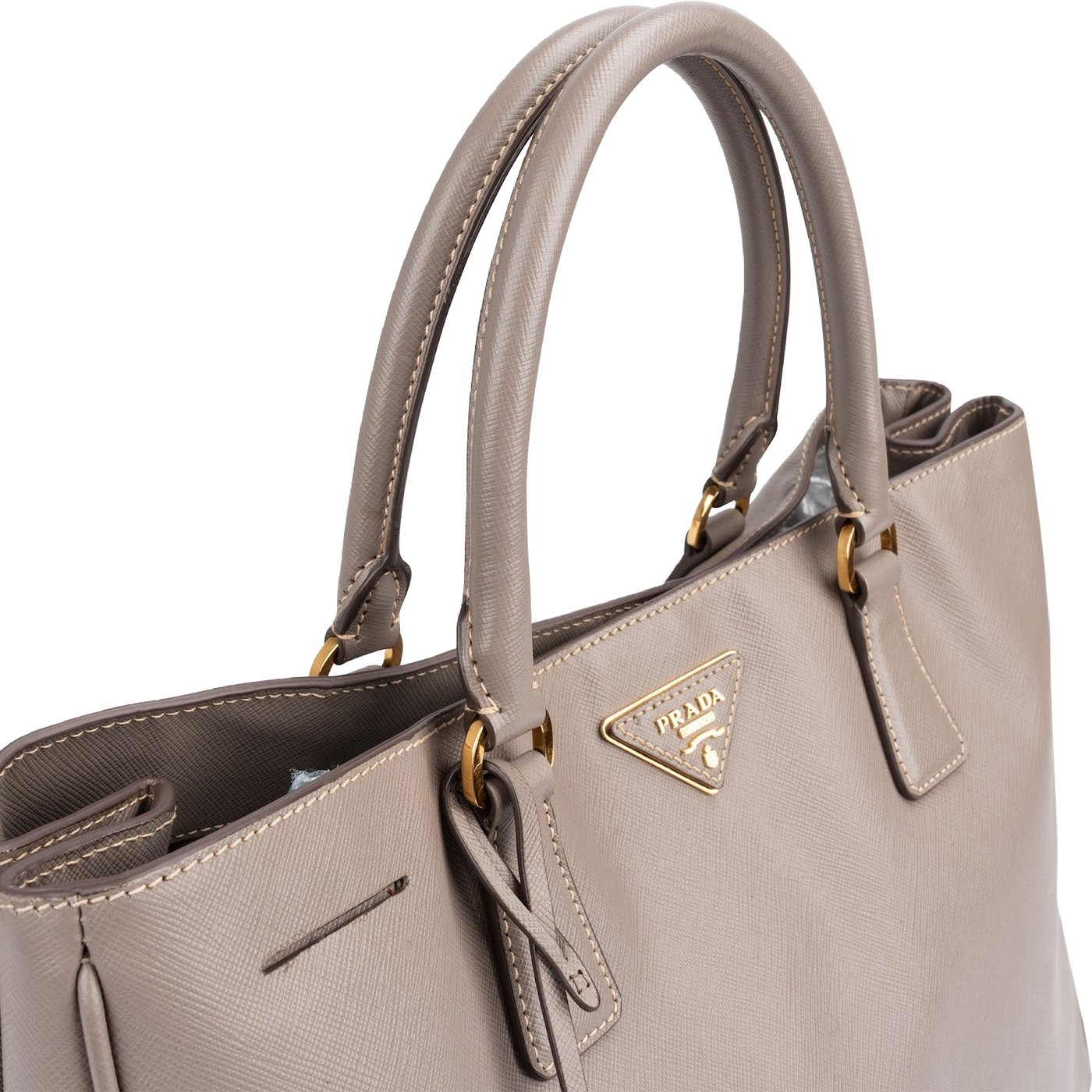 Prada Grey Saffiano Leather Galleria Tote Handbag
