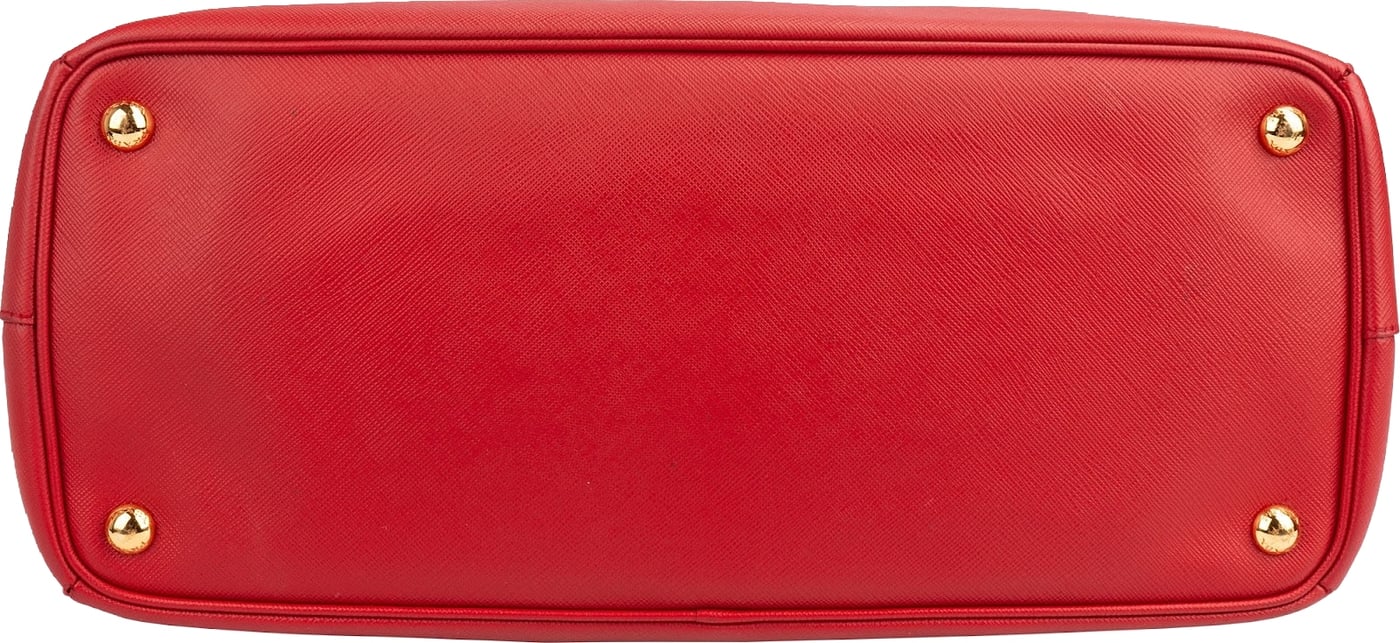 Prada Red Saffiano Leather Galleria Tote Handbag