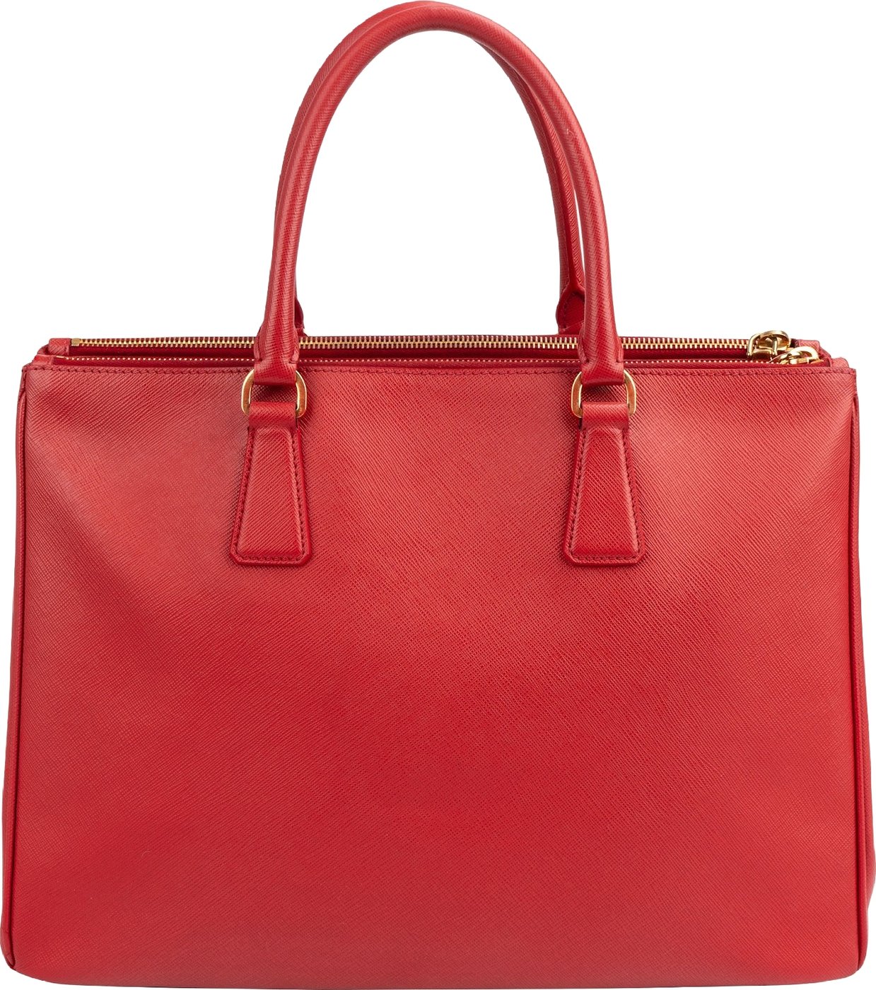 Prada Red Saffiano Leather Galleria Tote Handbag