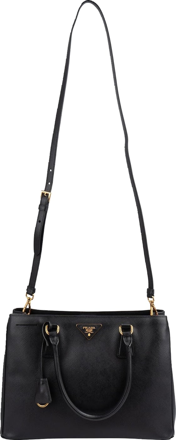 Prada Black Saffiano Leather Galleria Handbag