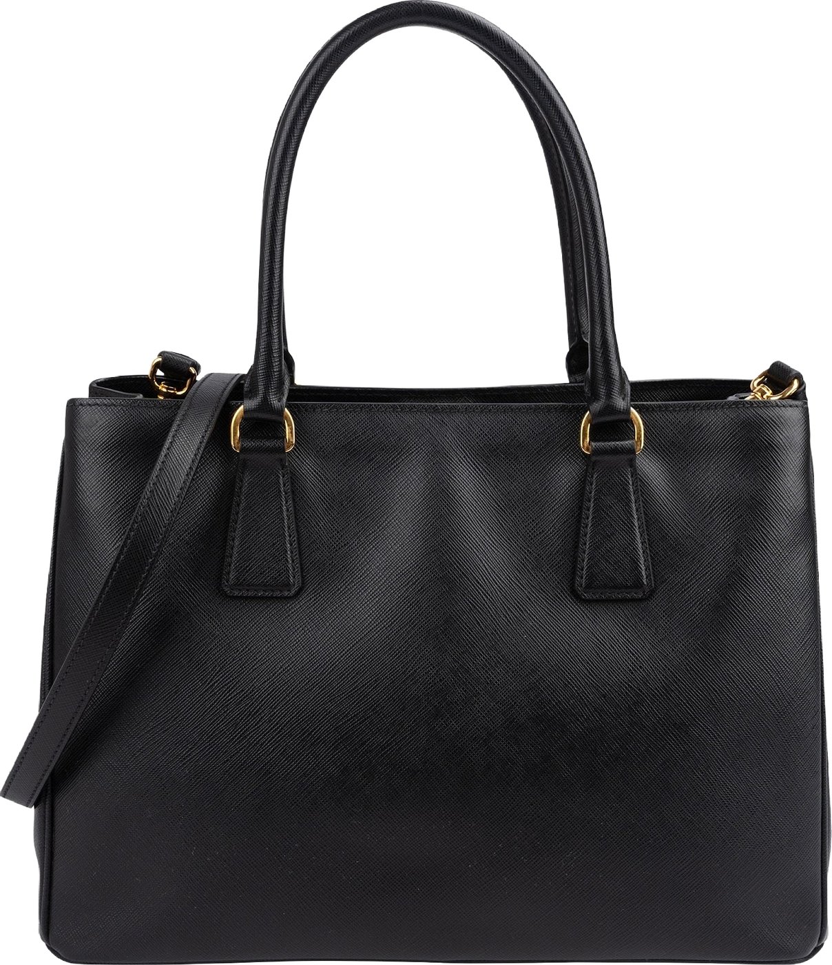 Prada Black Saffiano Leather Galleria Handbag