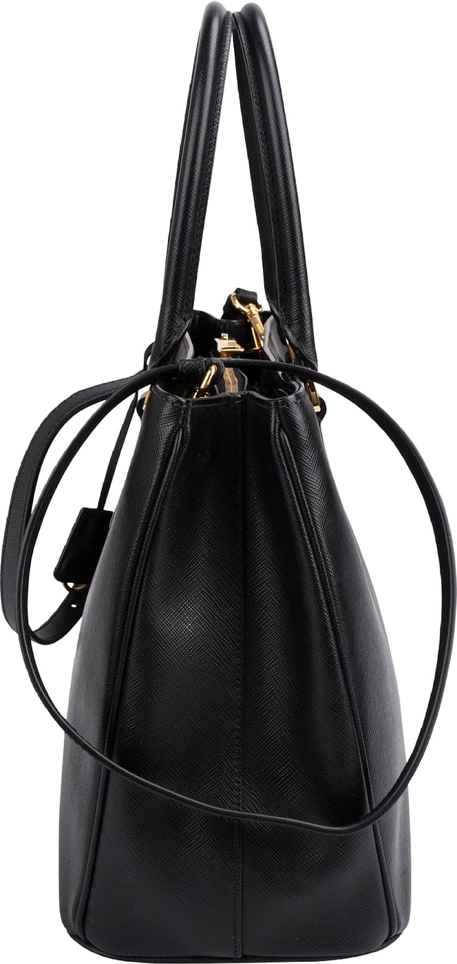 Prada Black Saffiano Leather Galleria Handbag