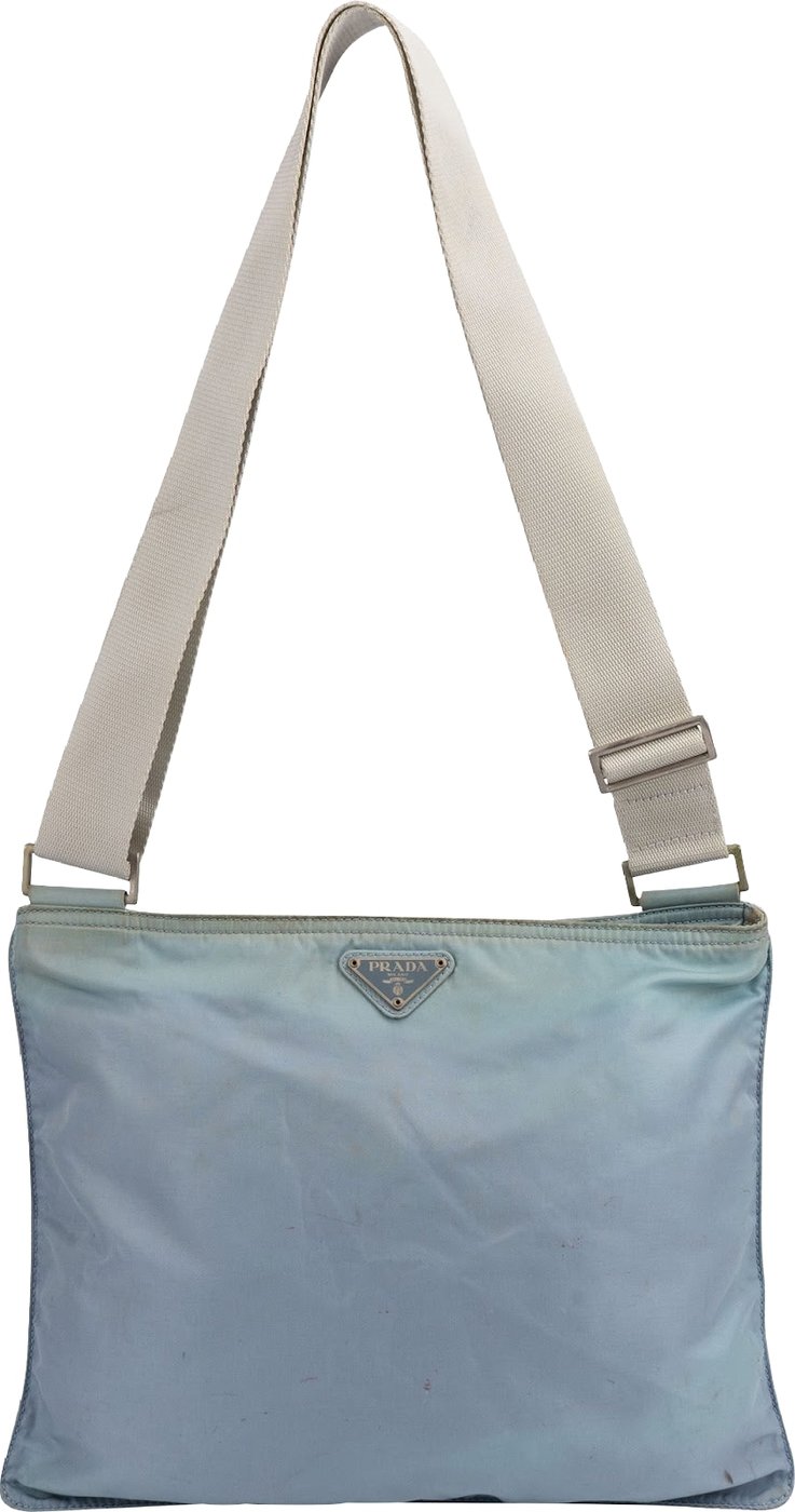 Prada Light Blue Tessuto Messenger Crossbody Bag