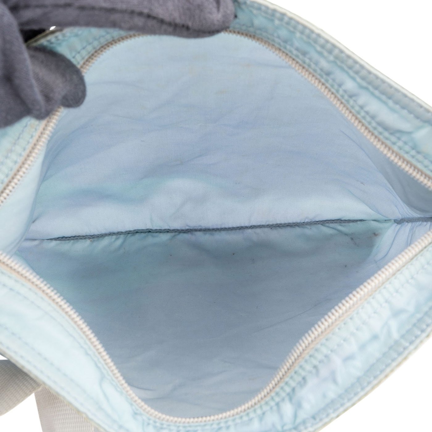 Prada Light Blue Tessuto Messenger Crossbody Bag