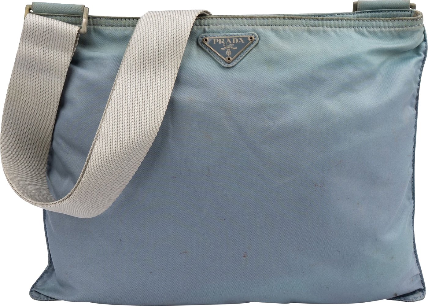 Prada Light Blue Tessuto Messenger Crossbody Bag