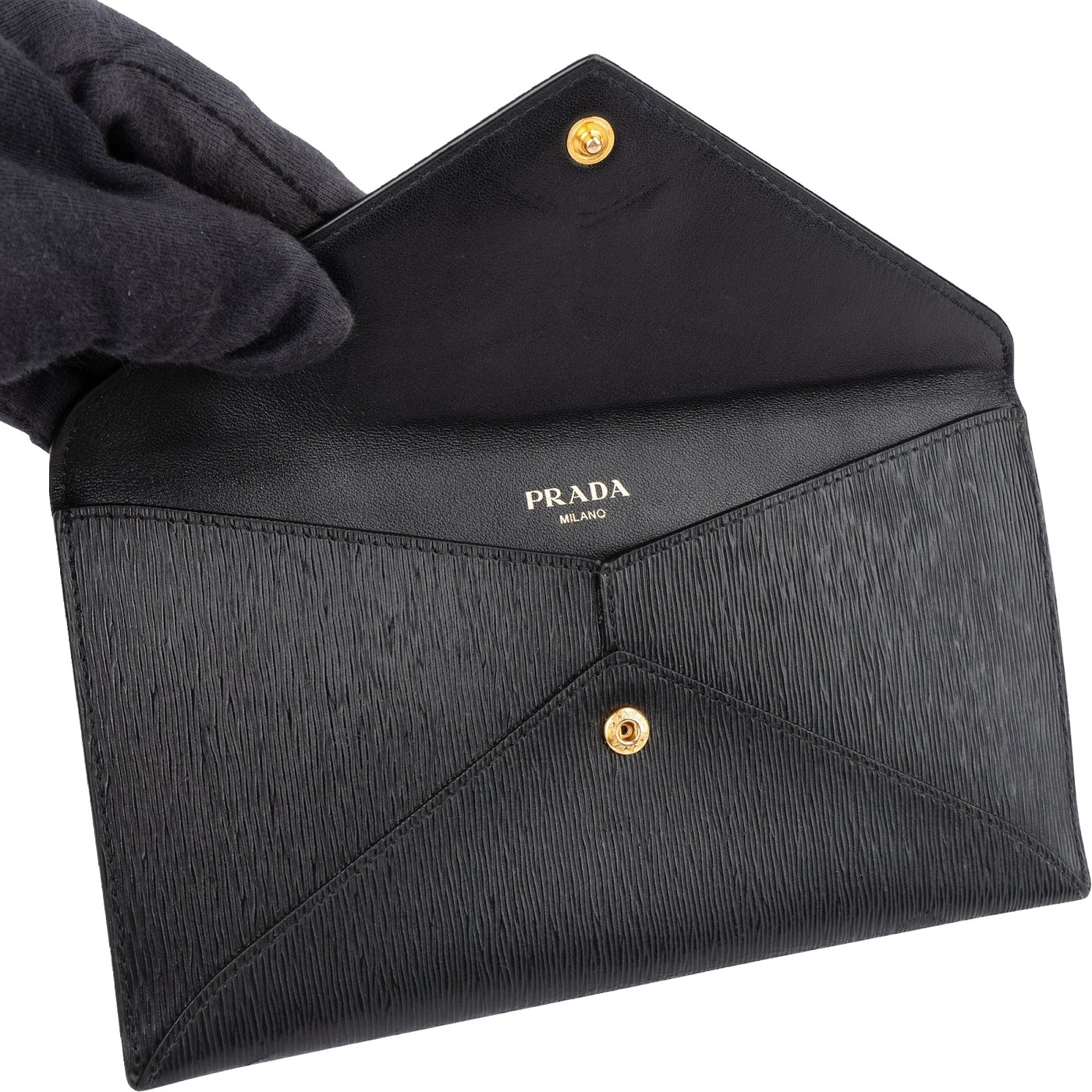 Prada Saffiano Leather Envelope Small Clutch Wallet